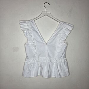 Express Lace Trim V‎ Neck Peplum Tank Top Medium